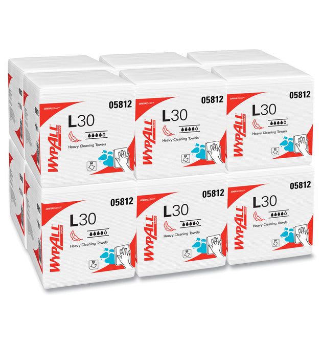 L30 Towels, Quarter Fold, 12.5 x 12, 90/Polypack, 12 Polypacks/Carton