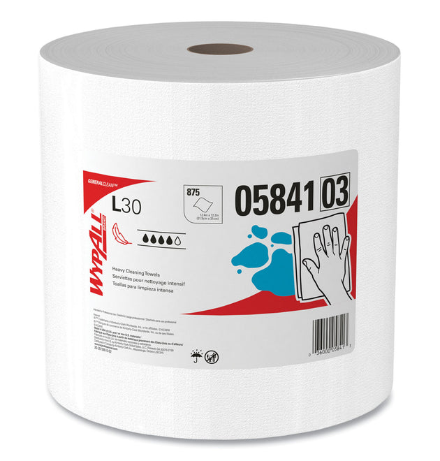 L30 Towels, 12.4 x 12.2, White, 875/Roll