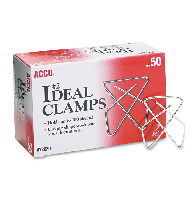 Ideal Clamps, #2, Smooth, Silver, 50/Box