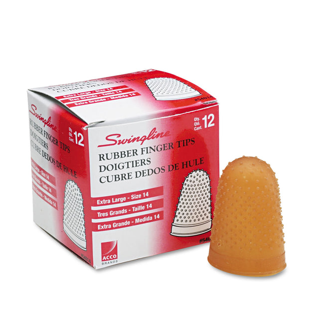 Rubber Finger Tips, 14 (X-Large), Amber, Dozen