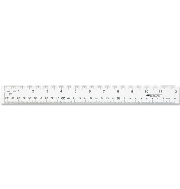 Clear Flexible Acrylic Ruler, Standard/Metric, 12