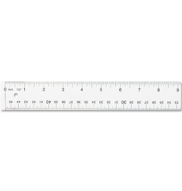 Clear Flexible Acrylic Ruler, Standard/Metric, 18