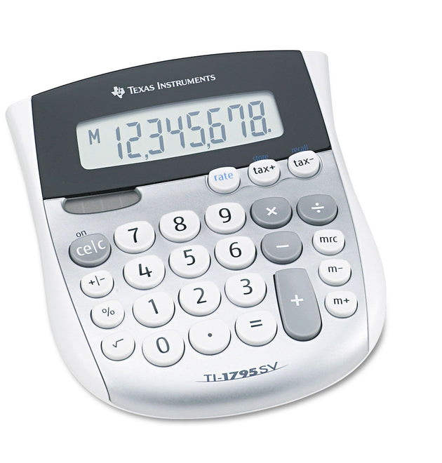 TI-1795SV Minidesk Calculator, 8-Digit LCD