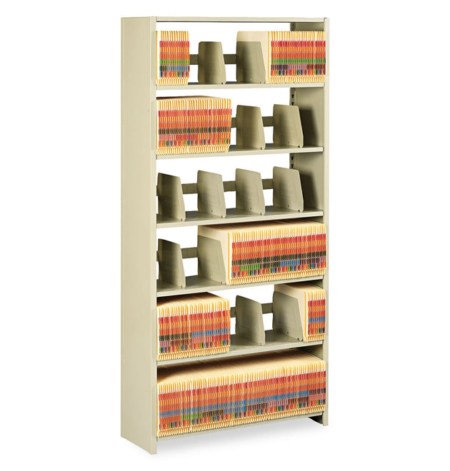 Snap-Together Steel Six-Shelf Closed Starter Set, 36w x 12d x 76h, Sand