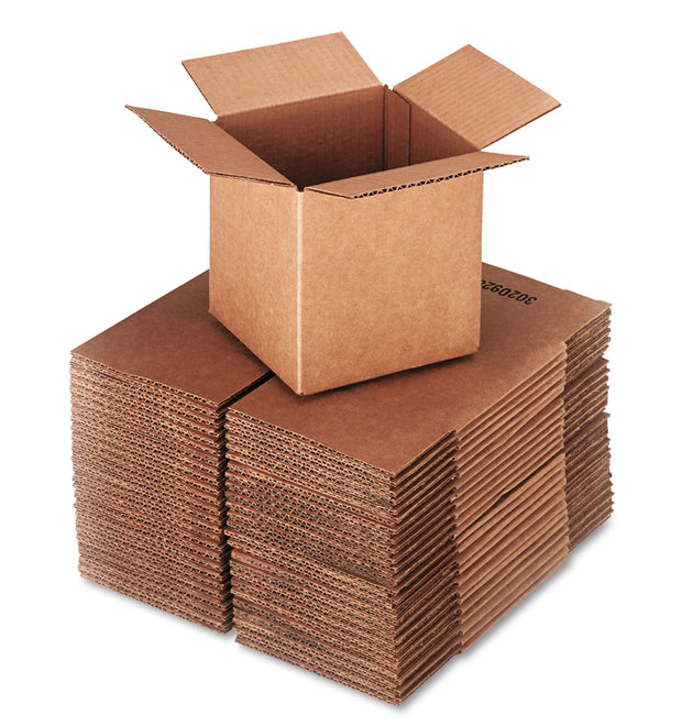 Cubed Fixed-Depth Corrugated Shipping Boxes, Regular Slotted Container (RSC), Small, 6