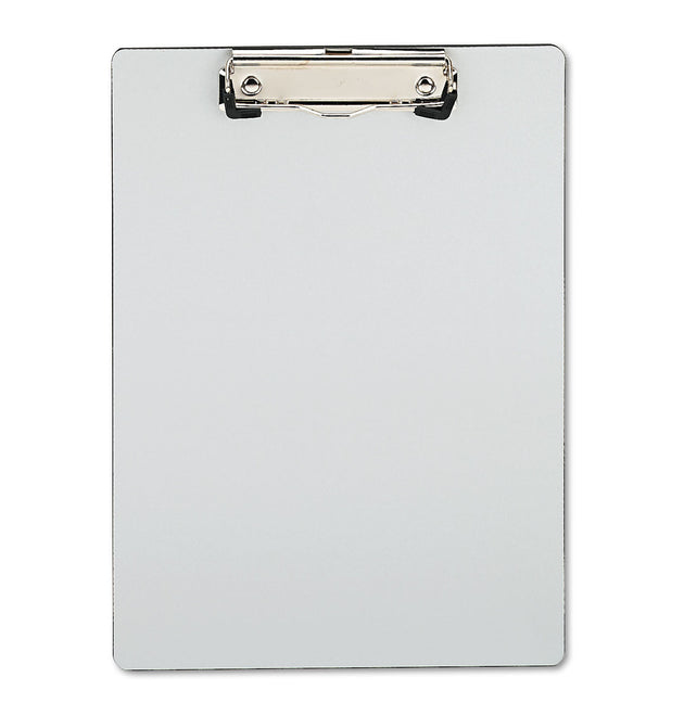 Plastic Brushed Aluminum Clipboard, Portrait Orientation, 0.5