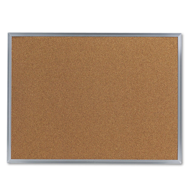 Cork Bulletin Board, 24 x 18, Tan Surface, Aluminum Frame