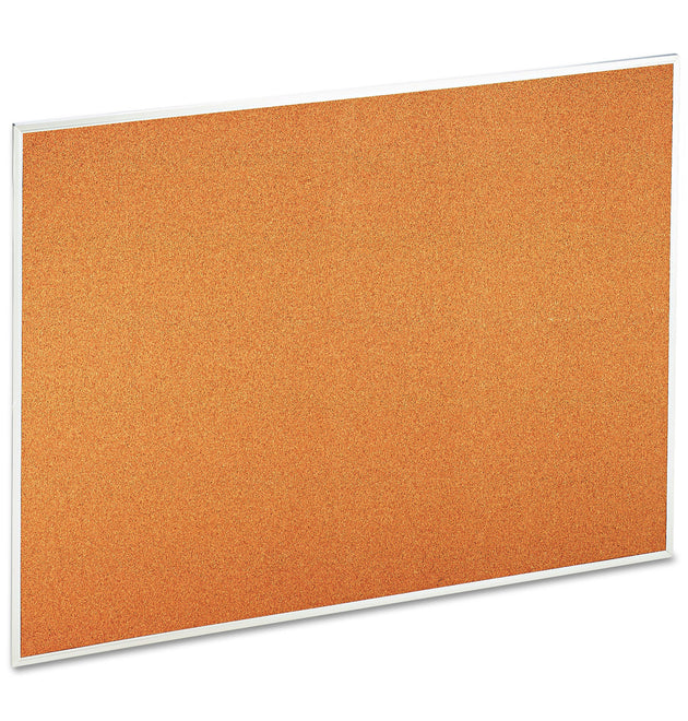 Cork Bulletin Board, 48 x 36, Tan Surface, Aluminum Frame